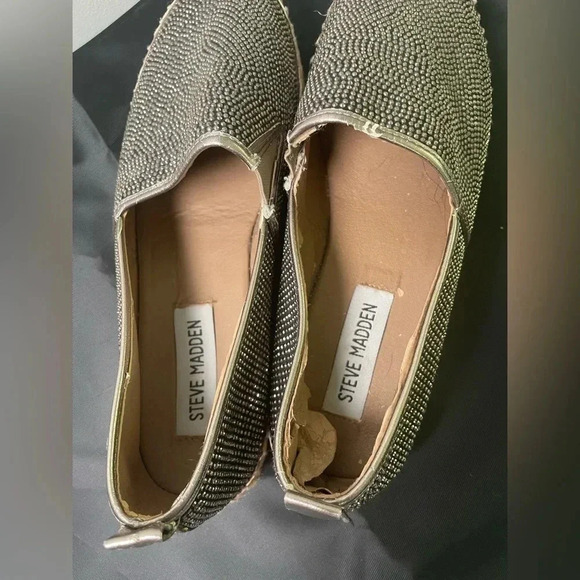 CLEARANCE Steve Madden Chopur-R Pewter Multi Espadrilles Size 6โ Studded GUC! - Picture 4 of 8